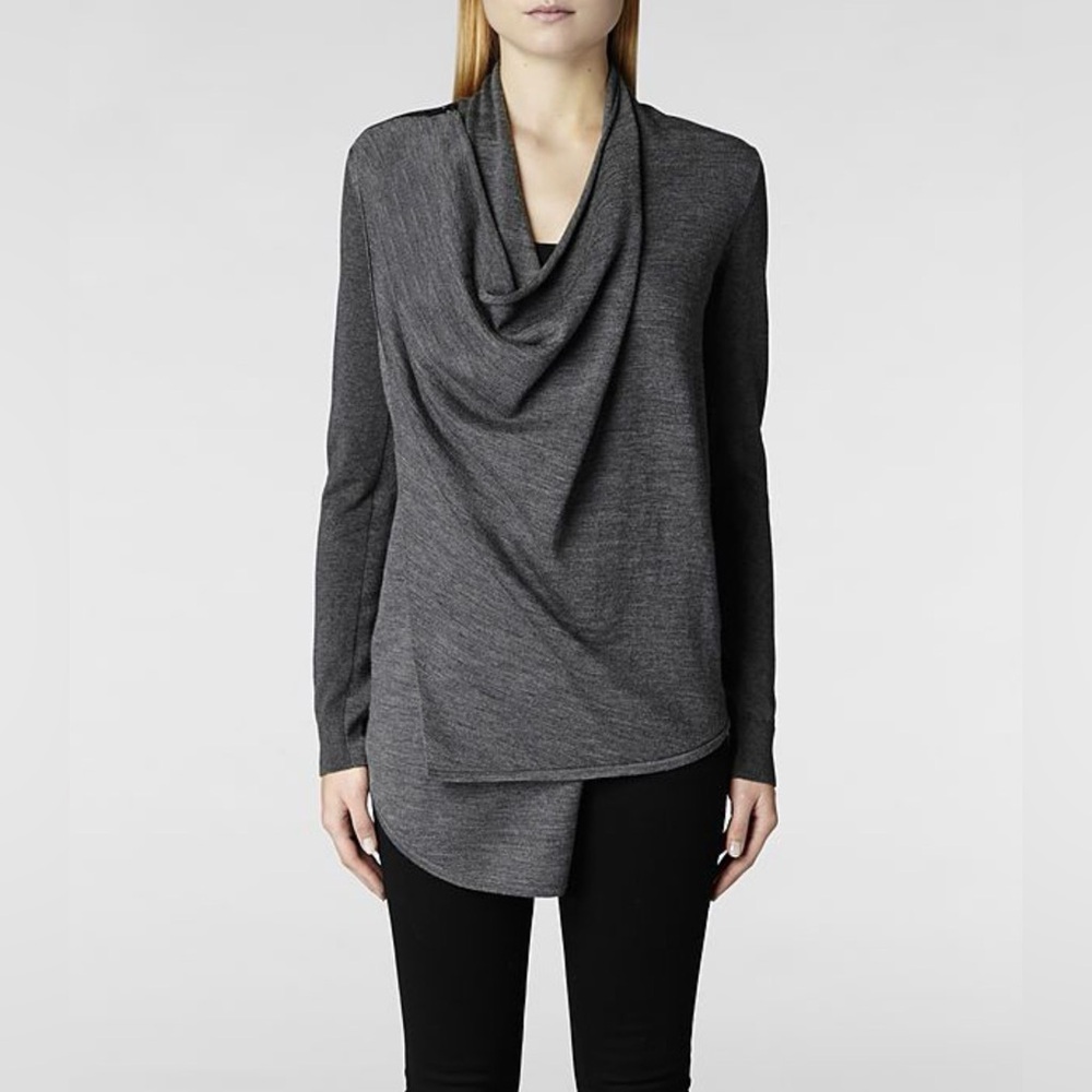 AllSaints Drina Cowl Neck Cardigan. Size US6
